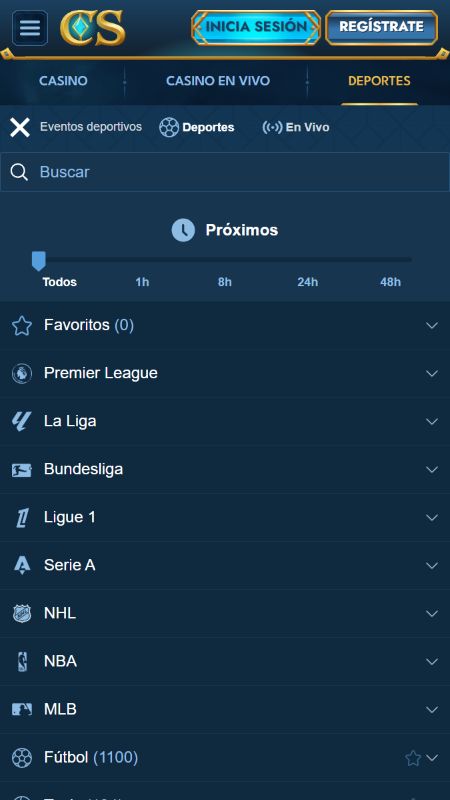 Cuotas y margen en Casea para eventos deportivos