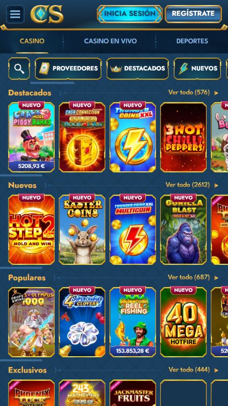 Juegos disponibles en Casea Casino
