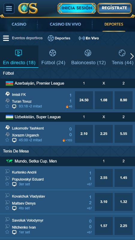 Apuestas en vivo y streaming en Casea España