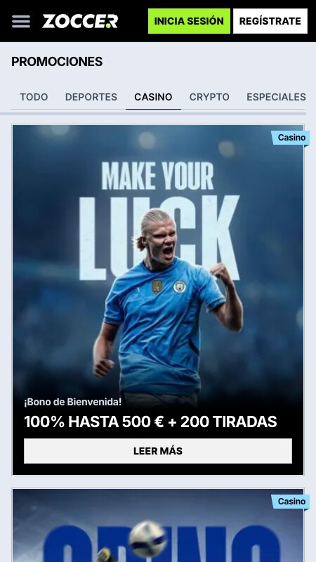 Bonos y promociones de Zoccer