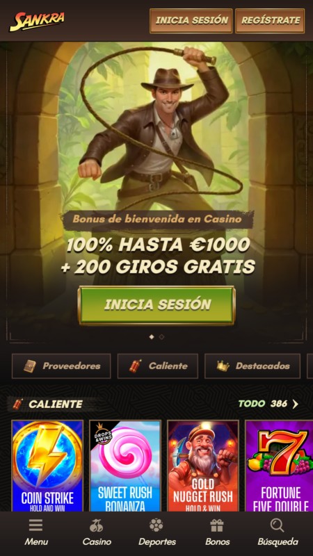 Sankra casino pagina principal