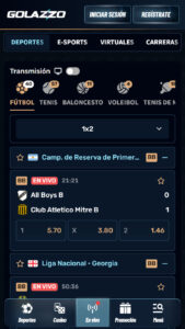 Apuestas en vivo en Golazzo