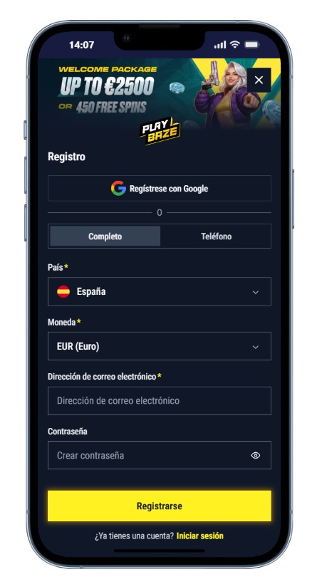 Playbaze Registro